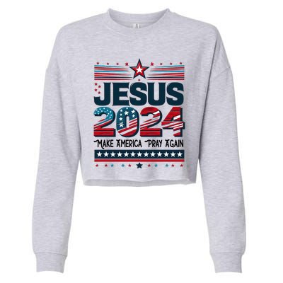 Jesus 2024 Make America Pray Again Cropped Pullover Crew