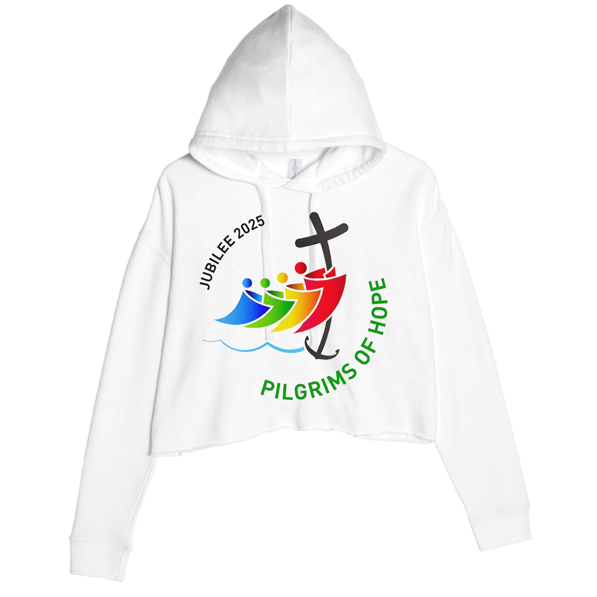Jubilee 2025 Pilgrims Of Hope For Faith Journey  Crop Fleece Hoodie