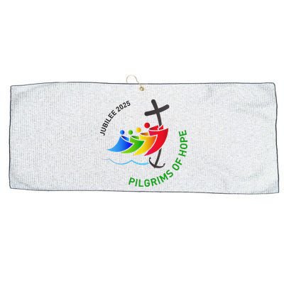 Jubilee 2025 Pilgrims Of Hope For Faith Journey  Large Microfiber Waffle Golf Towel