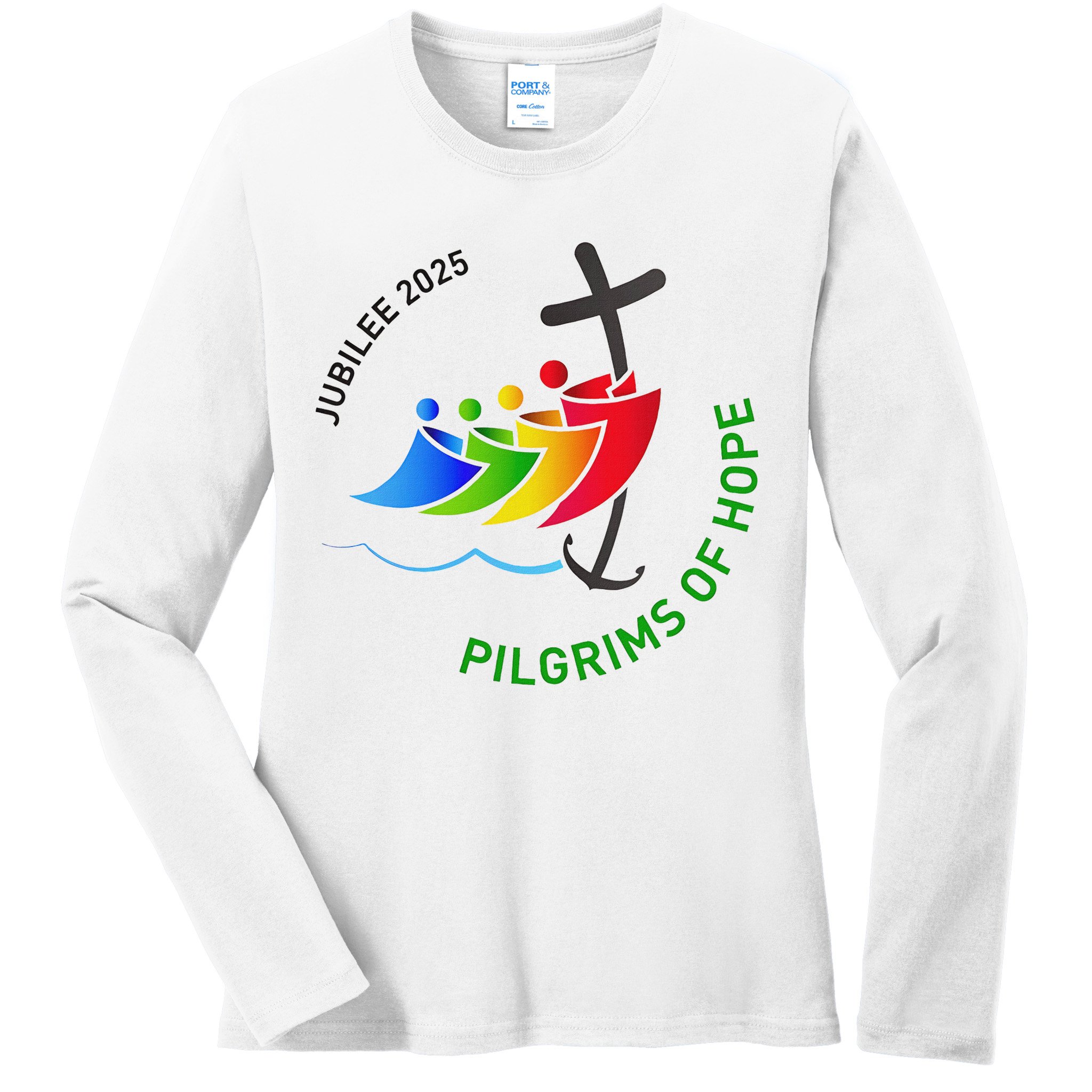 Jubilee 2025 Pilgrims Of Hope For Faith Journey  Ladies Long Sleeve Shirt