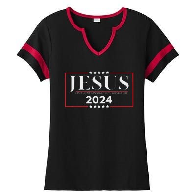 Jesus 2024 The Way Truth Life Ladies Halftime Notch Neck Tee