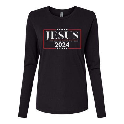 Jesus 2024 The Way Truth Life Womens Cotton Relaxed Long Sleeve T-Shirt