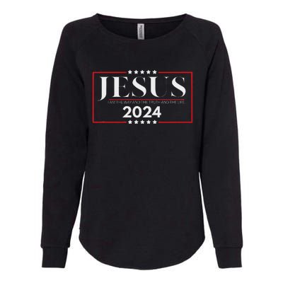 Jesus 2024 The Way Truth Life Womens California Wash Sweatshirt