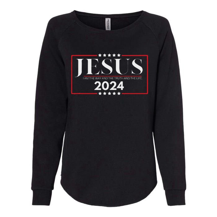 Jesus 2024 The Way Truth Life Womens California Wash Sweatshirt