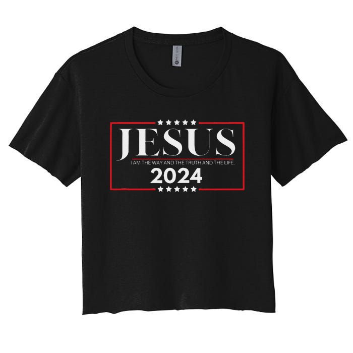 Jesus 2024 The Way Truth Life Women's Crop Top Tee