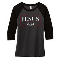 Jesus 2024 The Way Truth Life Women's Tri-Blend 3/4-Sleeve Raglan Shirt