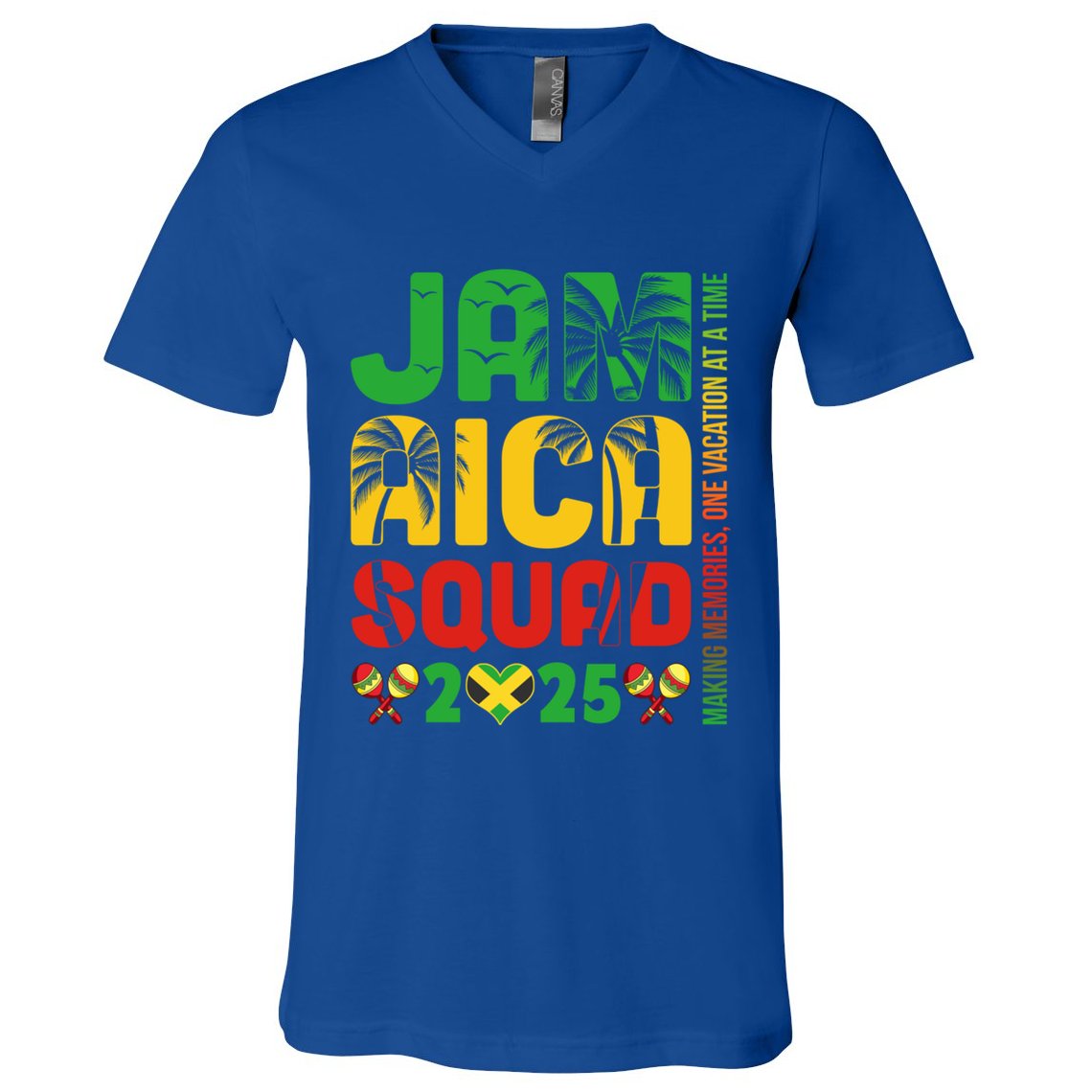 Jamaica 2025 Vacation Trip Matching Family Squad Group Meaningful Gift V-Neck T-Shirt