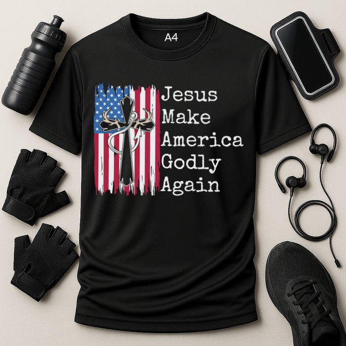 Jesus 2024 Vote Make America Godly Again Pray Again Cooling Performance Crew T-Shirt