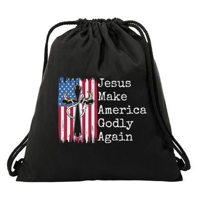 Jesus 2024 Vote Make America Godly Again Pray Again Drawstring Bag