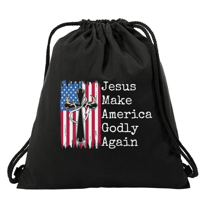 Jesus 2024 Vote Make America Godly Again Pray Again Drawstring Bag