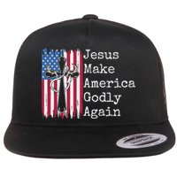 Jesus 2024 Vote Make America Godly Again Pray Again Flat Bill Trucker Hat