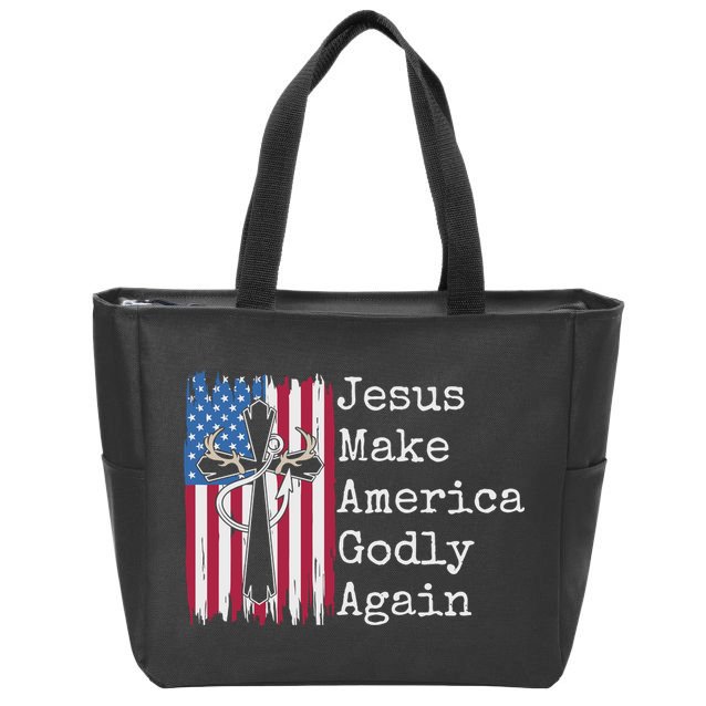 Jesus 2024 Vote Make America Godly Again Pray Again Zip Tote Bag