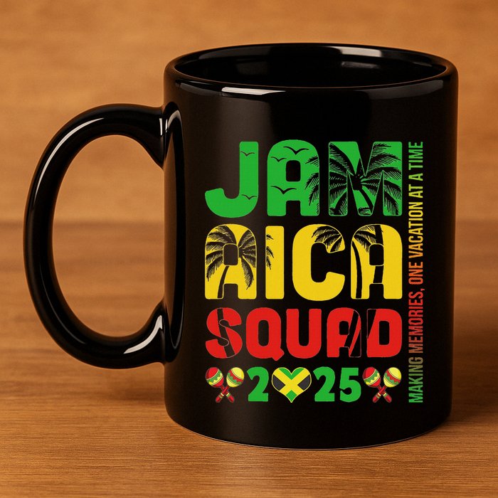 Jamaica 2025 Vacation Trip Matching Family Squad Group 11oz C Handle Ceramic Mug
