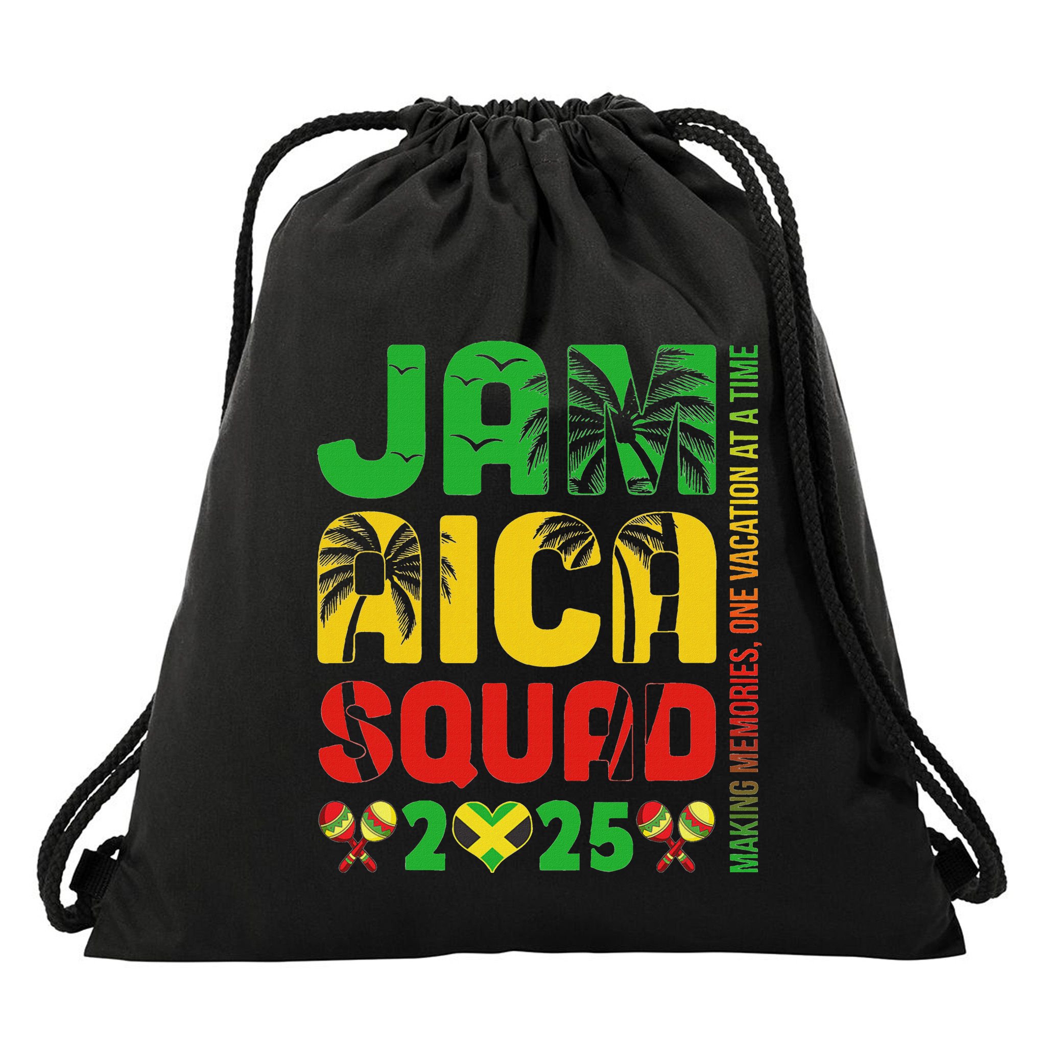 Jamaica 2025 Vacation Trip Matching Family Squad Group Drawstring Bag