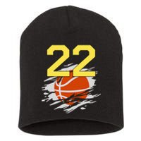 Jersey 22 Yellow Golden Basketball Team Number 22 Short Acrylic Beanie