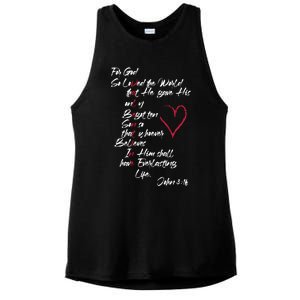 John 3 16 Christian ValentineS Day Valentine Cool Gift Ladies PosiCharge Tri-Blend Wicking Tank