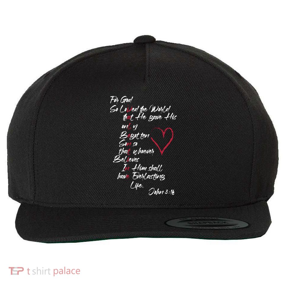 John 3 16 Christian ValentineS Day Valentine Cool Gift Wool Snapback Cap