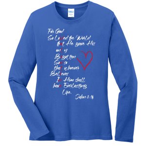 John 3 16 Christian ValentineS Day Valentine Cool Gift Ladies Long Sleeve Shirt