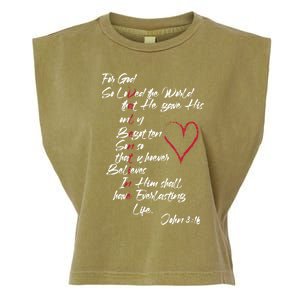 John 3 16 Christian ValentineS Day Valentine Cool Gift Garment-Dyed Women's Muscle Tee