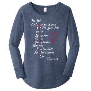 John 3 16 Christian ValentineS Day Valentine Cool Gift Women's Perfect Tri Tunic Long Sleeve Shirt