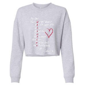 John 3 16 Christian ValentineS Day Valentine Cool Gift Cropped Pullover Crew