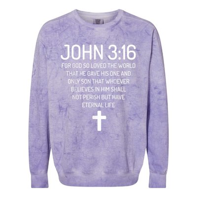 John 3:16 Bible Verse Scripture Christian Colorblast Crewneck Sweatshirt