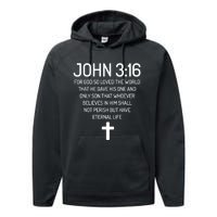 John 3:16 Bible Verse Scripture Christian Performance Fleece Hoodie