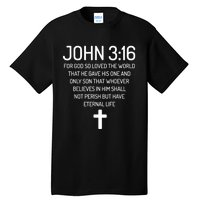 John 3:16 Bible Verse Scripture Christian Tall T-Shirt