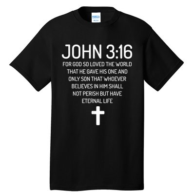 John 3:16 Bible Verse Scripture Christian Tall T-Shirt