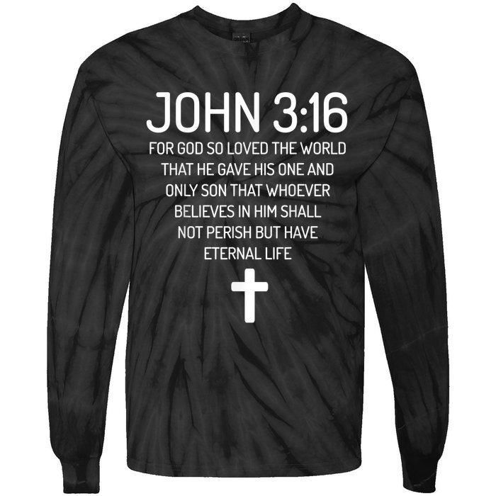 John 3:16 Bible Verse Scripture Christian Tie-Dye Long Sleeve Shirt