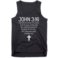 John 3:16 Bible Verse Scripture Christian Tank Top