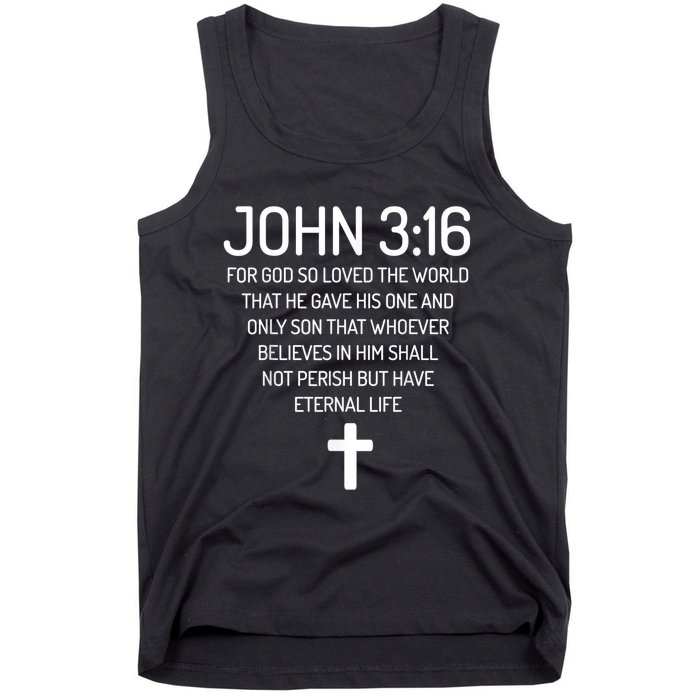 John 3:16 Bible Verse Scripture Christian Tank Top