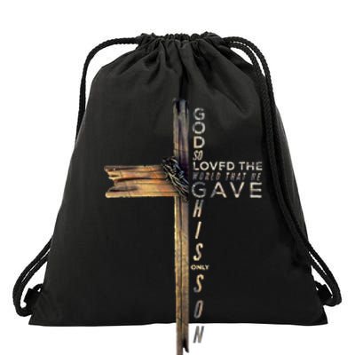 John 316 Christian Cross Bible Drawstring Bag