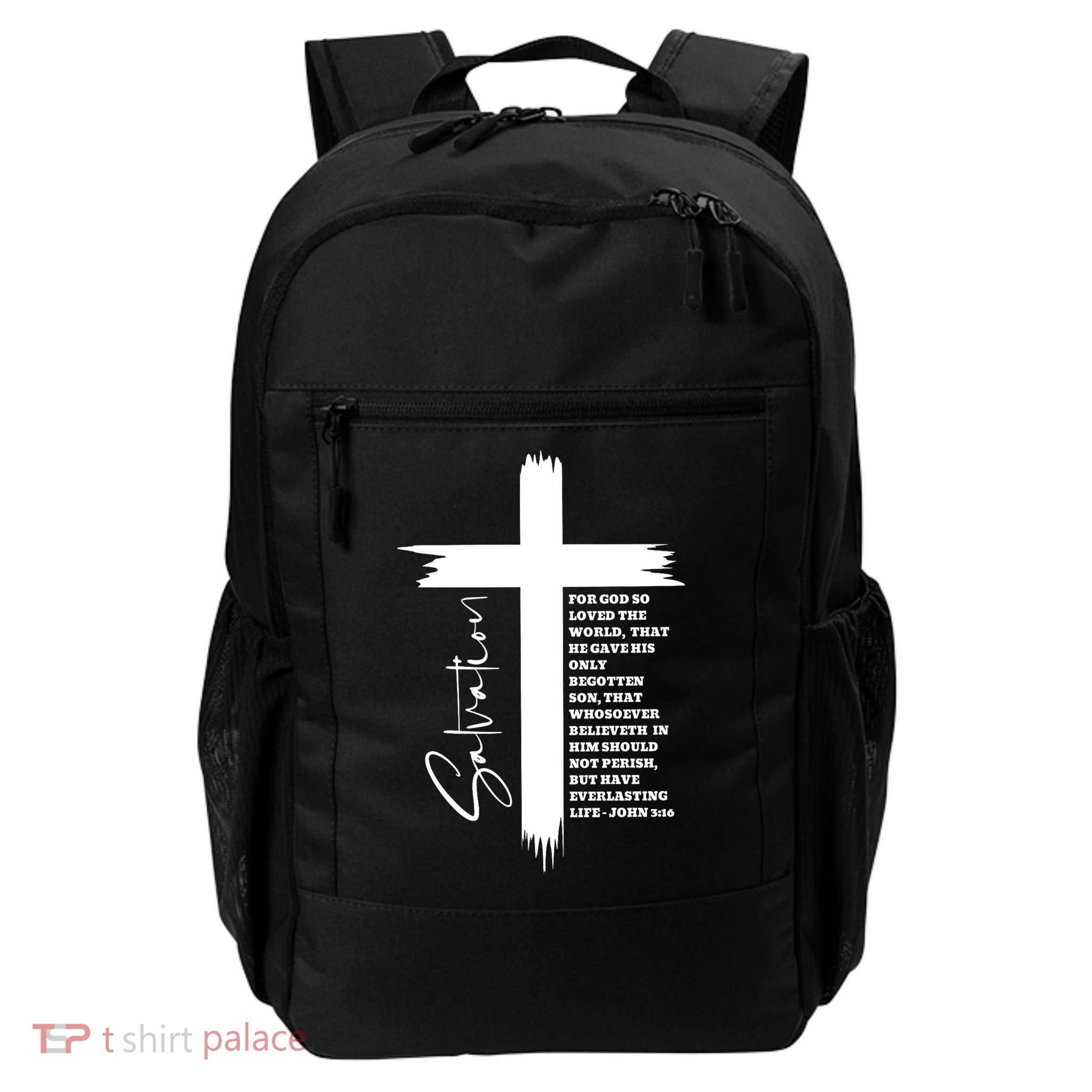 John 3:16 Christian Cross Bible Christian 2 Timothy 1:7 No Fear Daily Commute Backpack