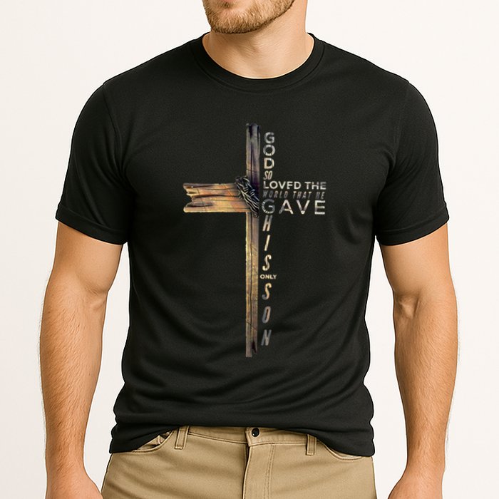 John 316 Christian Cross Bible Cooling Performance Crew T-Shirt