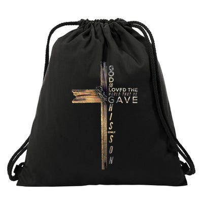 John 316 Christian Cross Bible Drawstring Bag