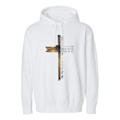 John 316 Christian Cross Bible Garment-Dyed Fleece Hoodie