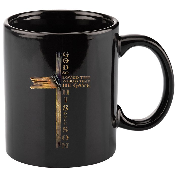 John 316 Christian Cross Bible 11oz C Handle Ceramic Mug