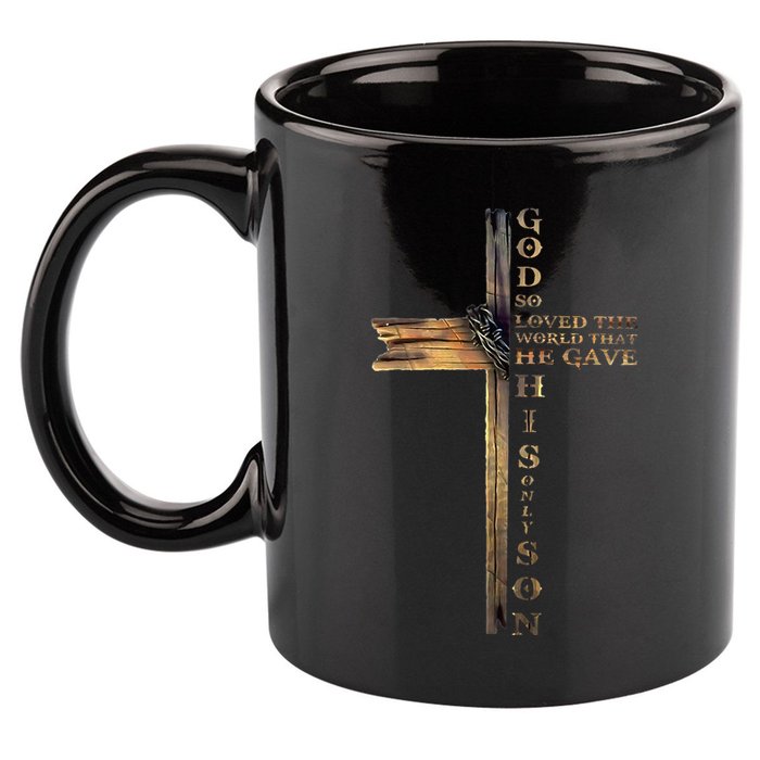 John 316 Christian Cross Bible 11oz C Handle Ceramic Mug