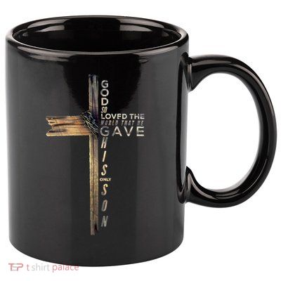 John 3:16 Christian Cross Bible Gift 11oz C Handle Ceramic Mug