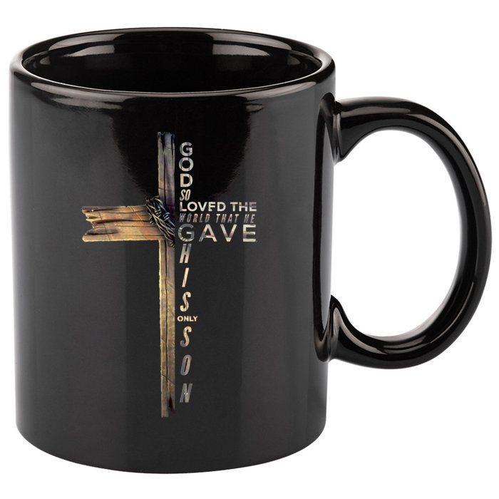 John 3:16 Christian Cross Bible Gift 11oz C Handle Ceramic Mug