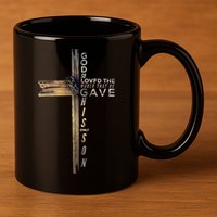John 3:16 Christian Cross Bible Gift 11oz C Handle Ceramic Mug