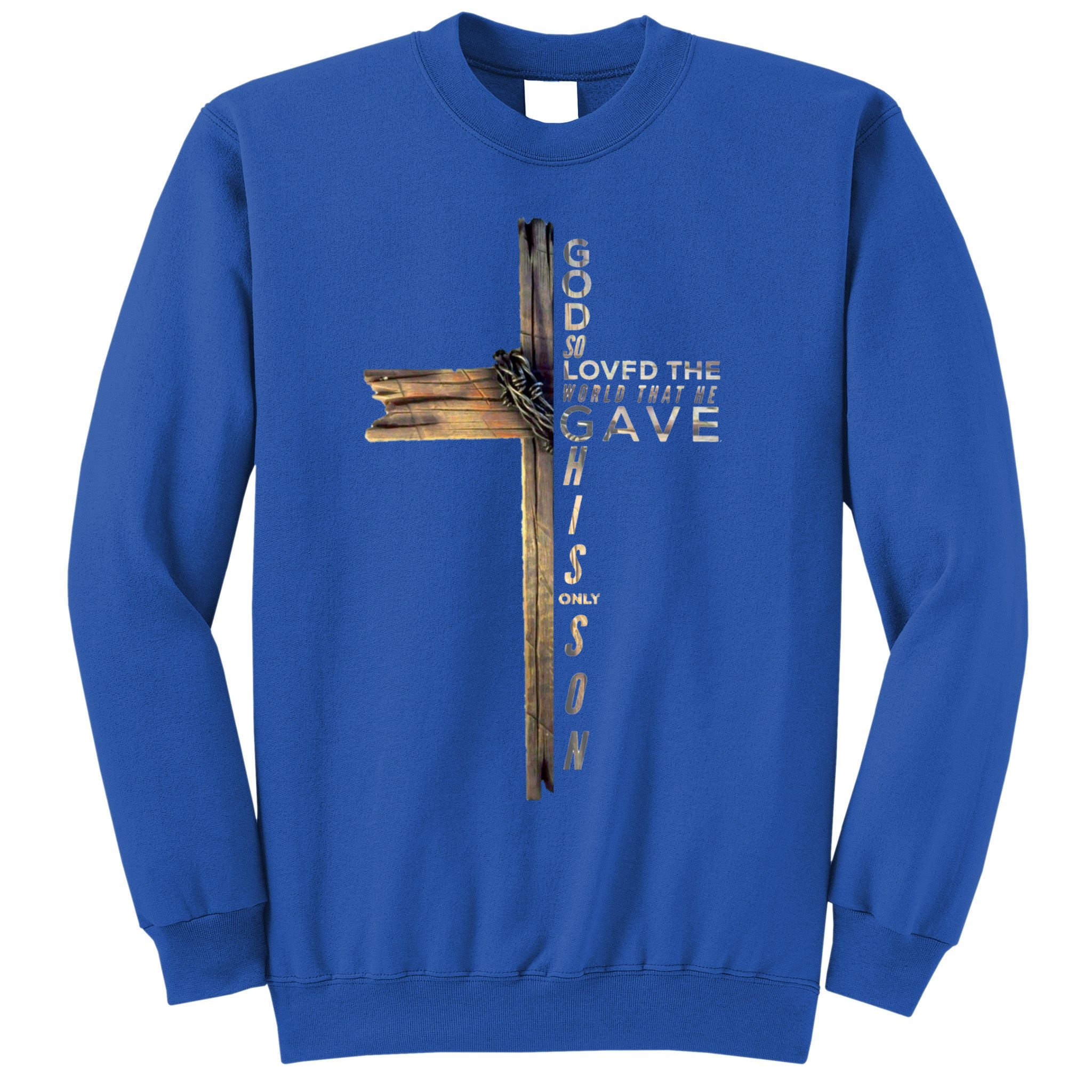 John 3:16 Christian Cross Bible Gift Sweatshirt