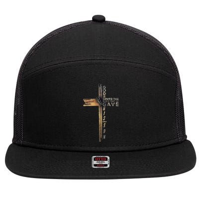 John 316 Christian Cross Bible 7 Panel Mesh Trucker Snapback Hat