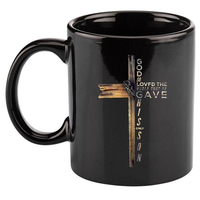 John 316 Christian Cross Bible 11oz C Handle Ceramic Mug