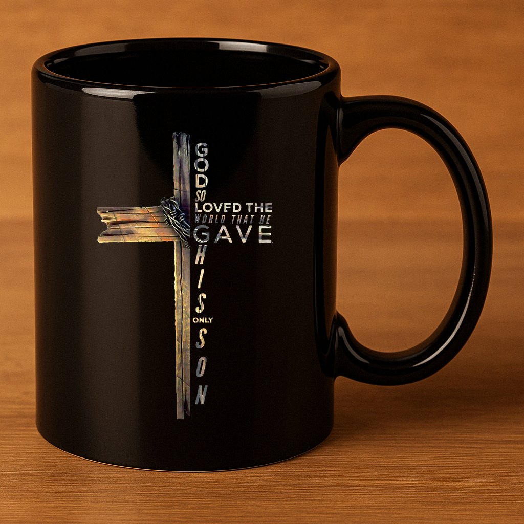 John 316 Christian Cross Bible 11oz C Handle Ceramic Mug