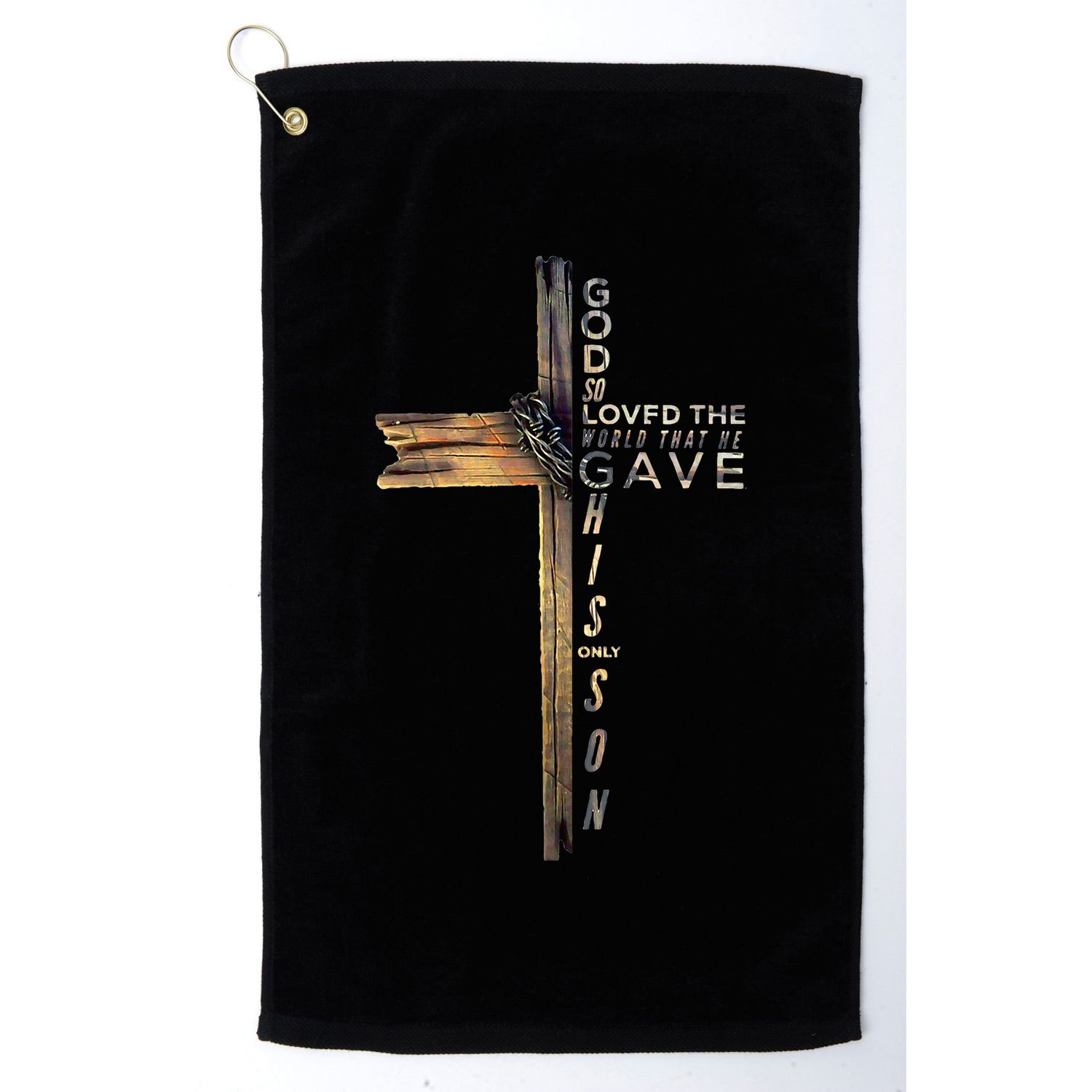 John 316 Christian Cross Bible Golf Towel