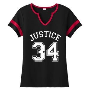 Justice 34 Counts Conviction Trump Ladies Halftime Notch Neck Tee