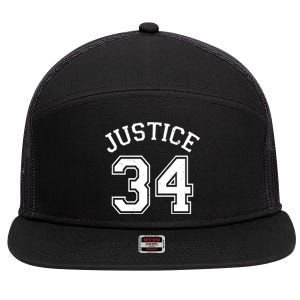 Justice 34 Counts Conviction Trump 7 Panel Mesh Trucker Snapback Hat