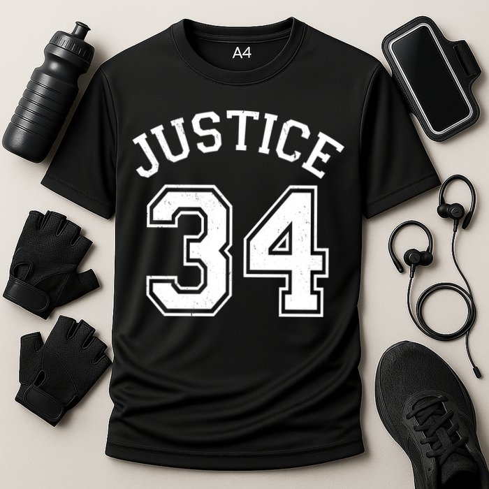 Justice 34 Counts Conviction Trump Cooling Performance Crew T-Shirt